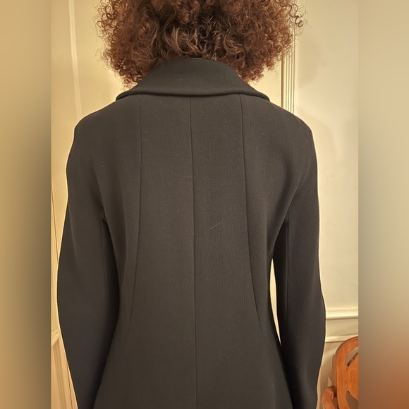 Moschino Vintage Black Wool Crepe Maxi Coat - Picture 13 of 14